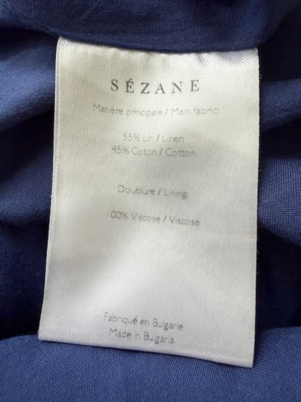 Sezane Blue Linen Tiered Mini Dress Sz 36 - Picture 7 of 8